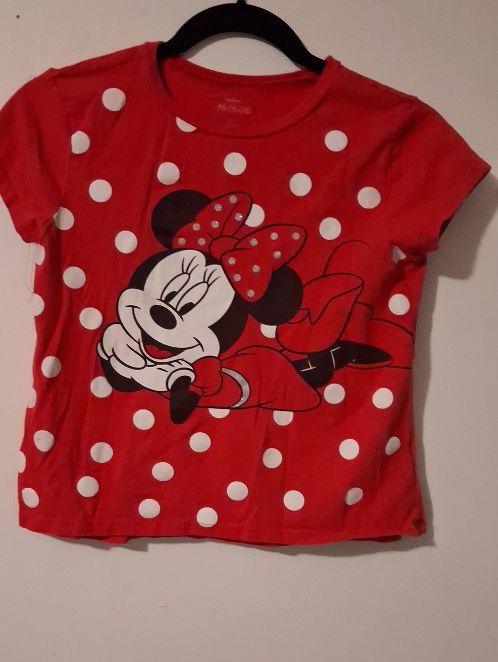 Disney Red & White Minnie Mouse Polka Dot Short Sleeve Tee